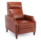 Comfort Pointe Balantyne Caramel Faux Leather Push Back Recliner with Wooden Legs