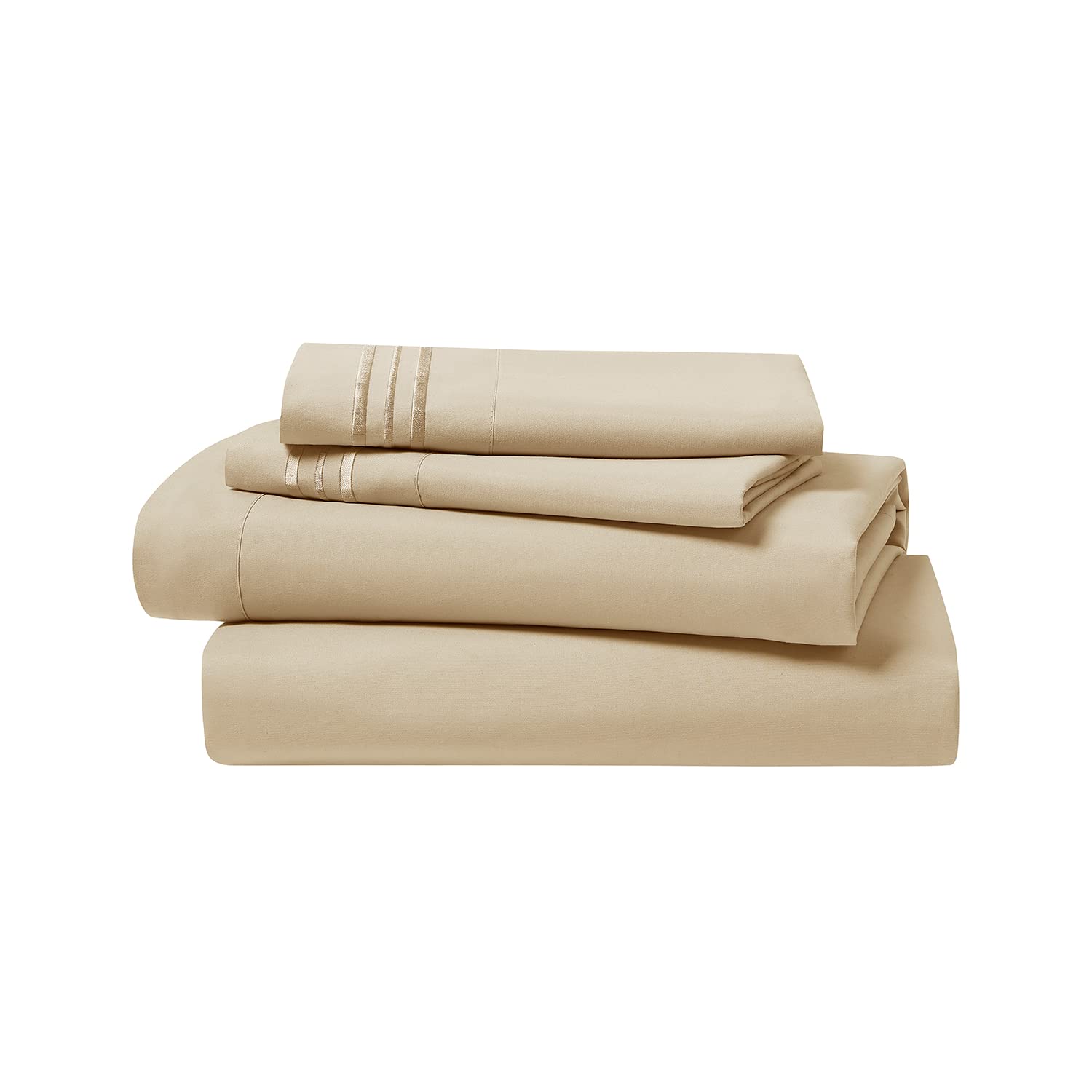 Clara Clark Premier 1800, Twin Xl 3Pc Microfiber Bed Linen Set, Beige Cream - Ultra Soft, Deep Pocket, Fade Resistant, 3 Piece Sheet Set With 1 Pillowcase
