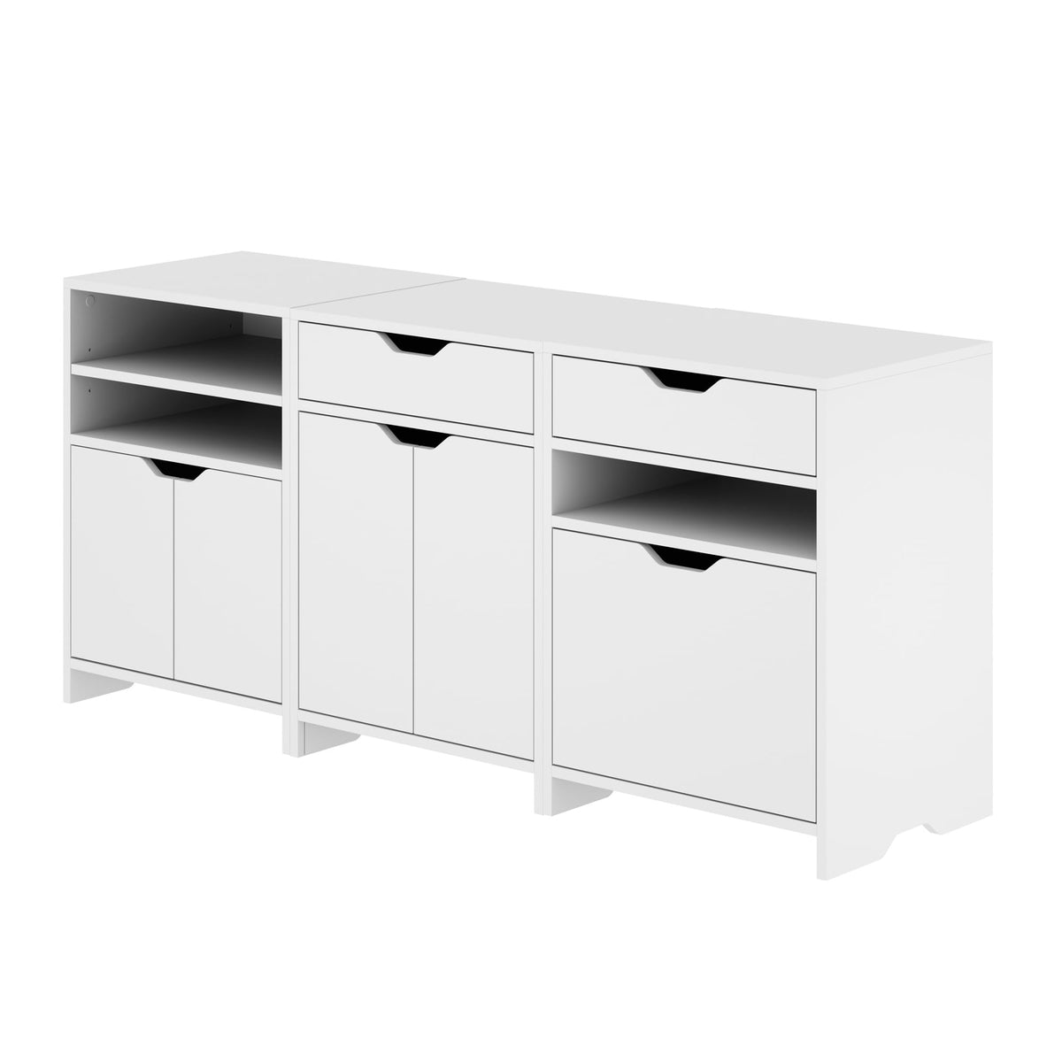 Winsome Wood Nova 3-Pc Storage Cabinet Set, White