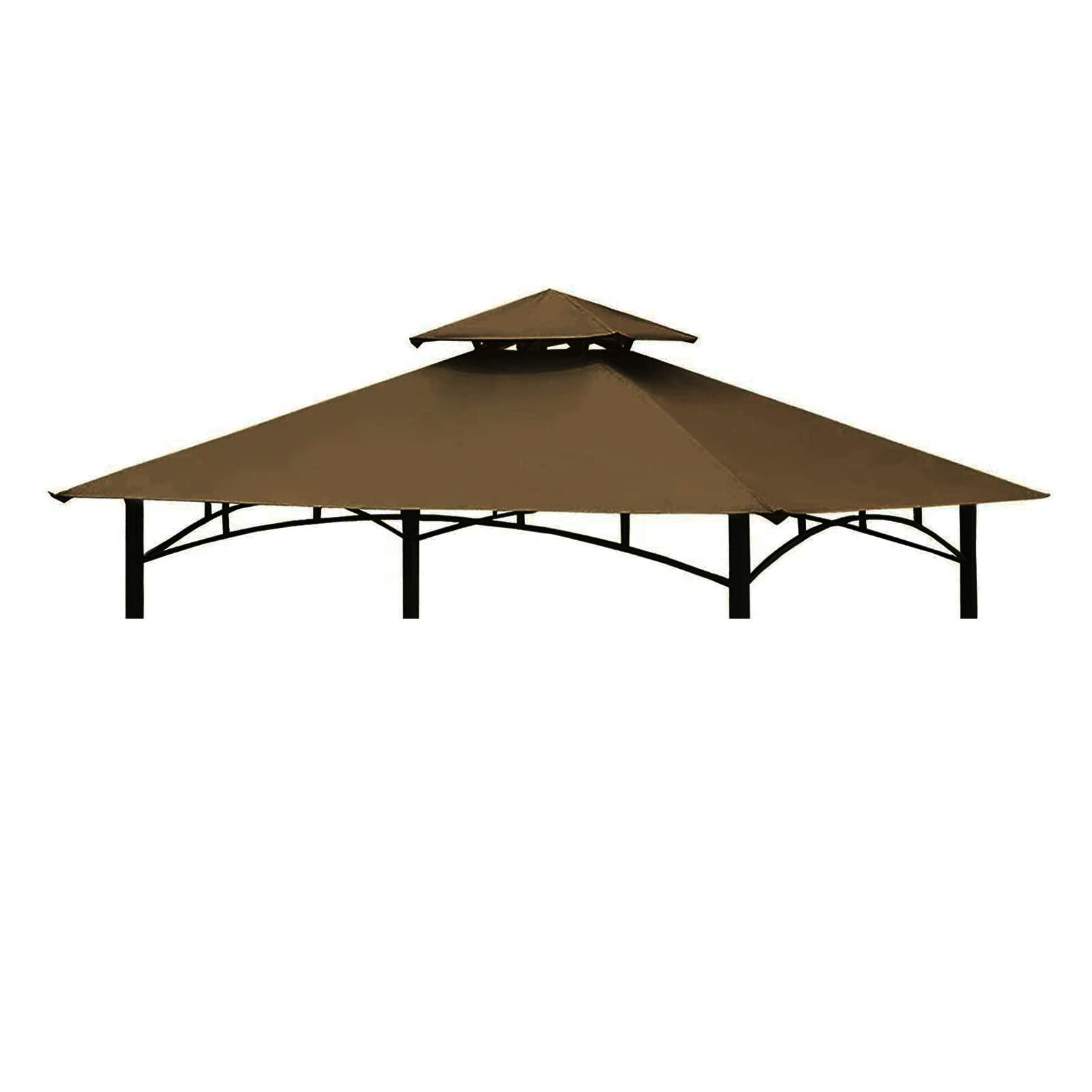 Tanxianzhe Grill Gazebo Replacement Canopy Top Cover 5  8 Double Tiered Bbq Roof Only Fit For Gazebo Model L-Gg001Pst-F (Brown)