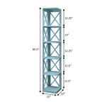Convenience Concepts Oxford 5 Tier Corner Bookcase, Sea Foam