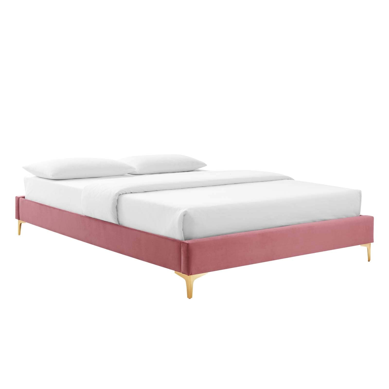 Modway Mod-6305-Dus Sutton Twin Performance Velvet Bed Frame, Dusty Rose