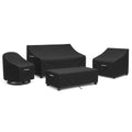 4-Piece Patio Furniture Cover Set, Waterproof Outdoor Furniture Covers for 3-Seater Sofa, Patio Chairs & Coffee Table, Heavy-Dut