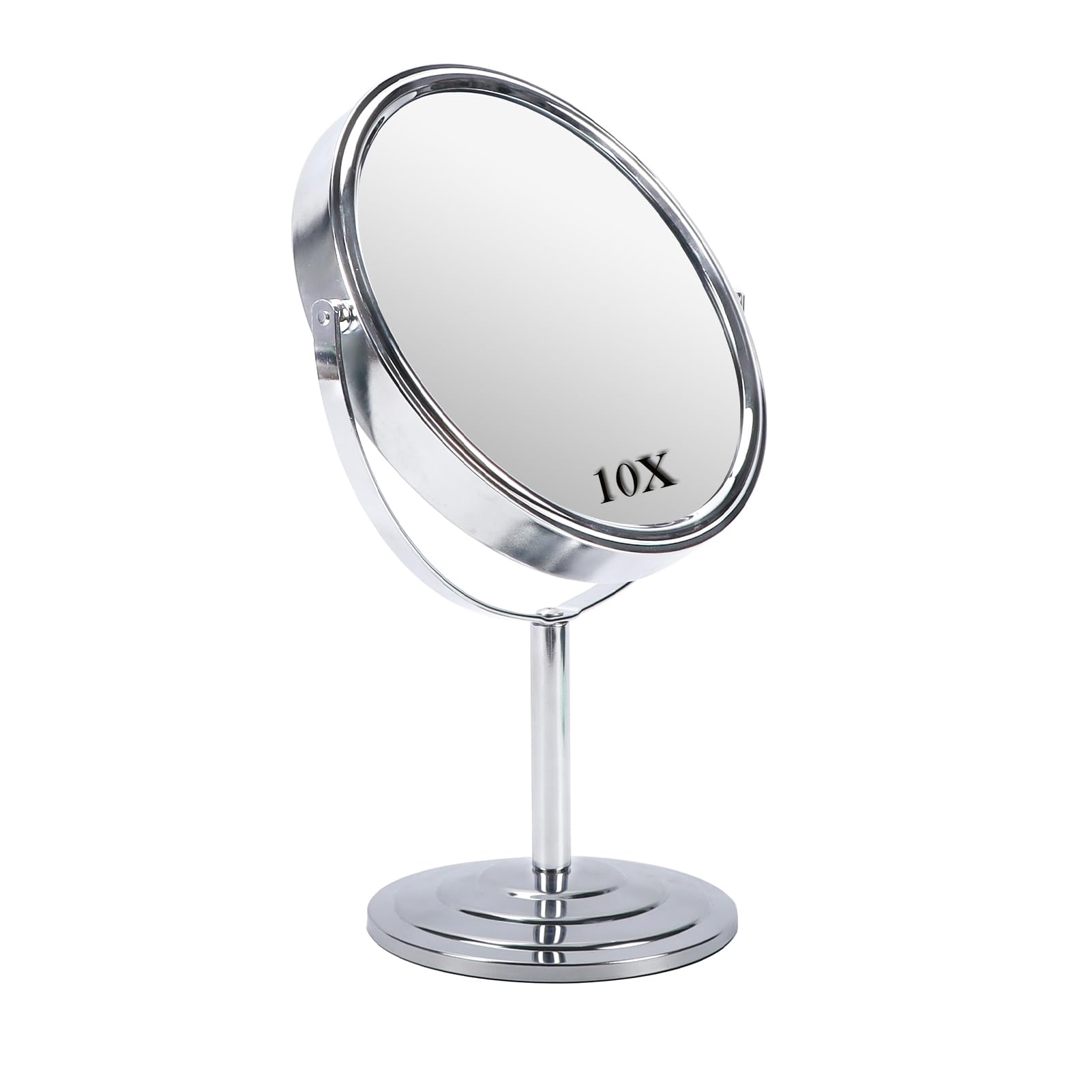 Schliersee 10X Magnifying Makeup Mirror, 8 inch Double Sided Tabletop Mirror, 1X/10X Magnification Standing Swivel Desk Mirror f