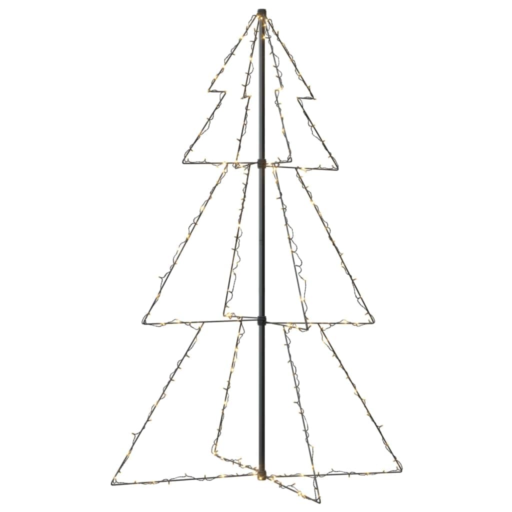 vidaXL Christmas Cone Tree with 200 LEDs - 3x5 ft Warm White Light - Indoor and Outdoor Holiday Decoration with Multiple Lighting Effects