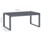 vidaXL Scandinavian-Style Coffee Table - Powder-Coated Aluminum and Glass - Gray - Lightweight - Rectangular - Versatile Use - 35.4"x19.7"x15.7"