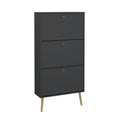 Bodo 3 Drawer Shoe Storage Cabinet, Matte Grey