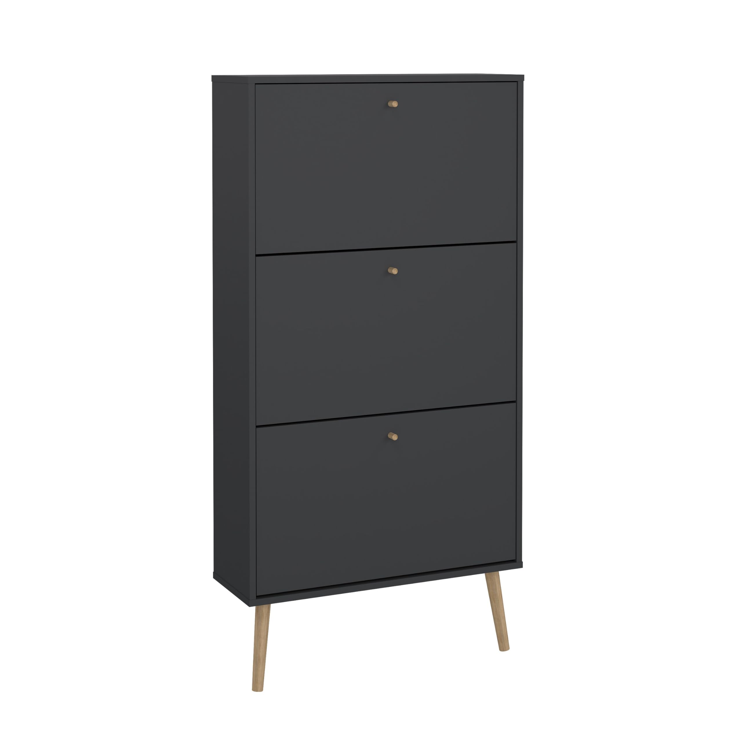 Bodo 3 Drawer Shoe Storage Cabinet, Matte Grey
