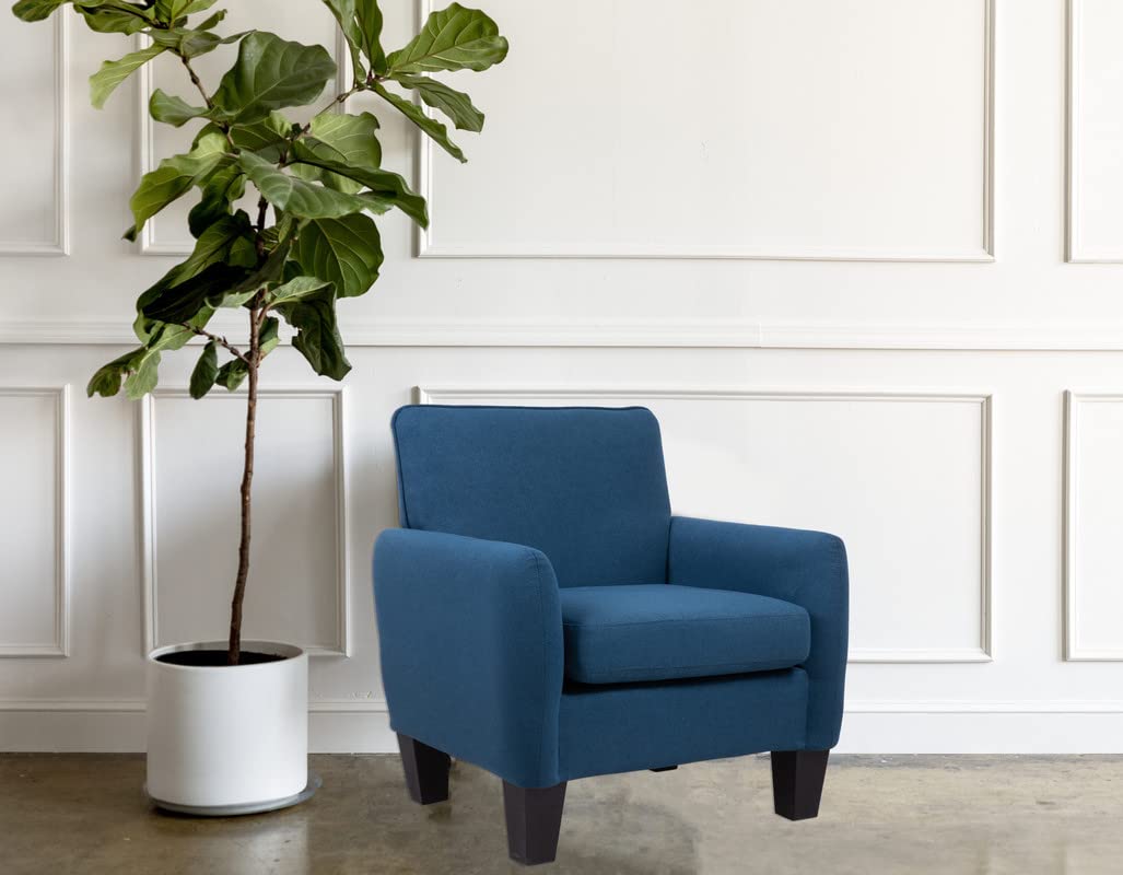 Lilola Home Alyssa Blue Linen Accent Armchair
