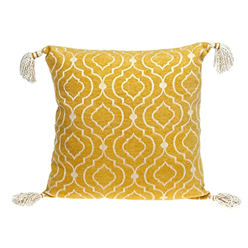 HomeRoots 100% Cotton Daffodil Yellow Throw Pillow