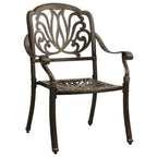 vidaXL Bistro Set Table and Chair Bistro Table 5 Piece Cast Aluminum Bronze
