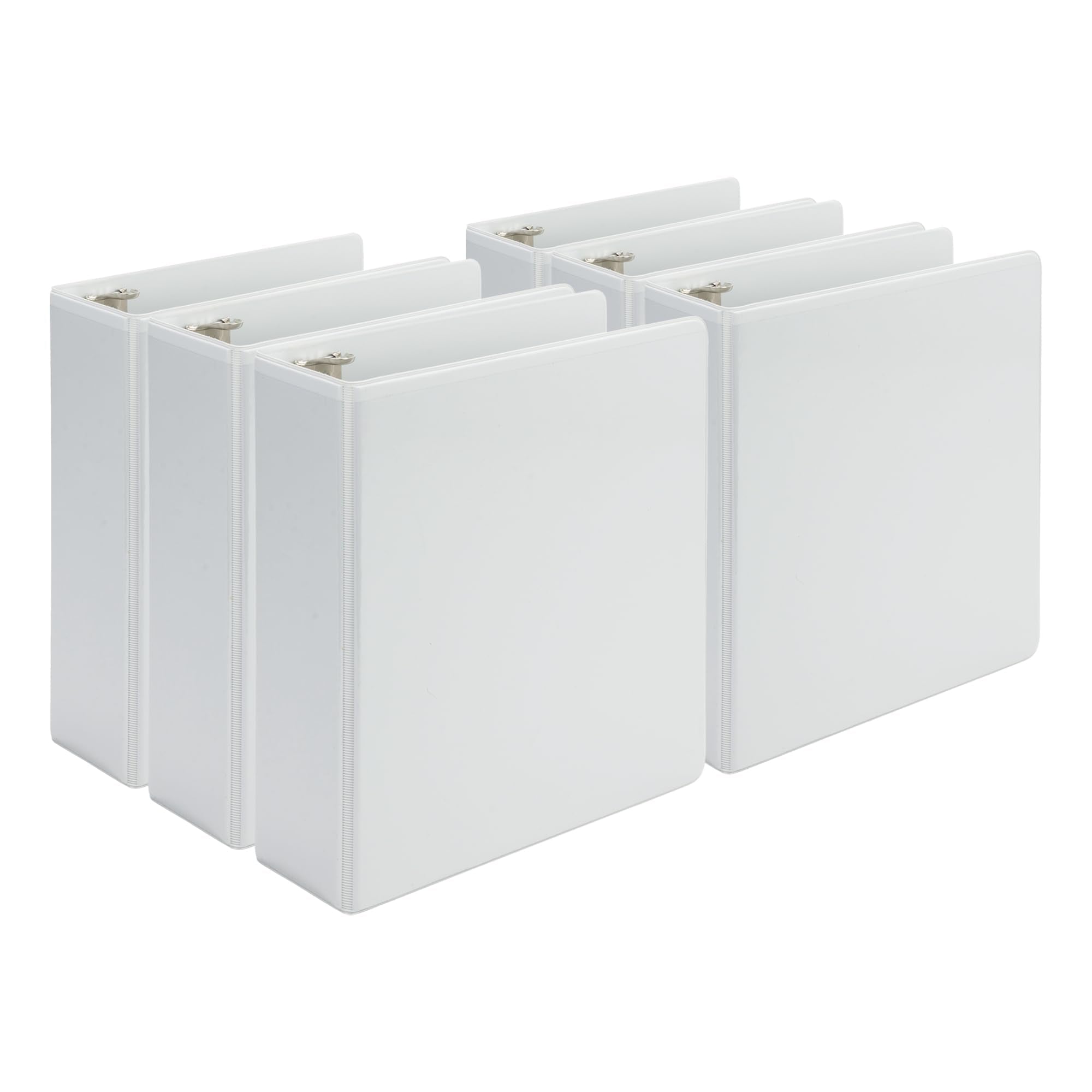 Samsill Economy 2 Inch Mini 3 Ring Binder, Made In The Usa, 9.1' X 7.5' Round Ring Binder, Non-Stick Customizable Cover, White