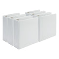 Samsill Economy 2 Inch Mini 3 Ring Binder, Made In The Usa, 9.1' X 7.5' Round Ring Binder, Non-Stick Customizable Cover, White
