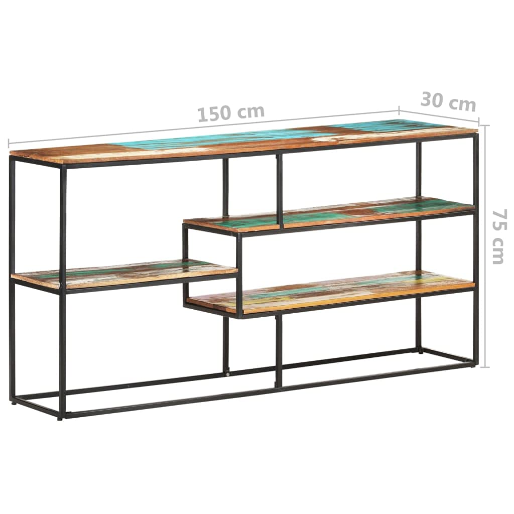 vidaXL Handcrafted Sideboard Cabinet, Industrial Style, Made from Solid Reclaimed Wood Featuring Unique Color and Grain Variation, 59.1"x11.8"x29.5"