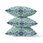HomeRoots Light Aqua Blue Broadcloth Aqua Blue Cloverleaf Indoor Outdoor Throw Pillow