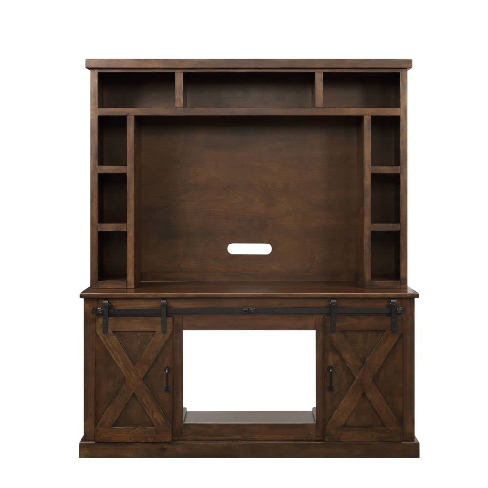 Acme Furniture Aksel Entertainment Center w/Fireplace in Walnut