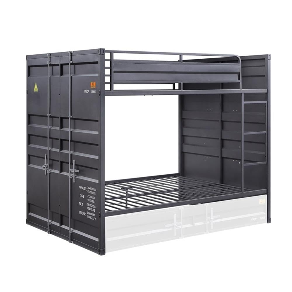 Acme Cargo Full Over Full Bunk Bed In Gunmetal