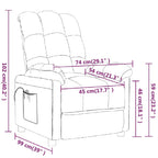 vidaXL Modern Fabric Massage Recliner Chair in Taupe - Relaxation Therapy with Comfortable Padding and Easy Maintenance