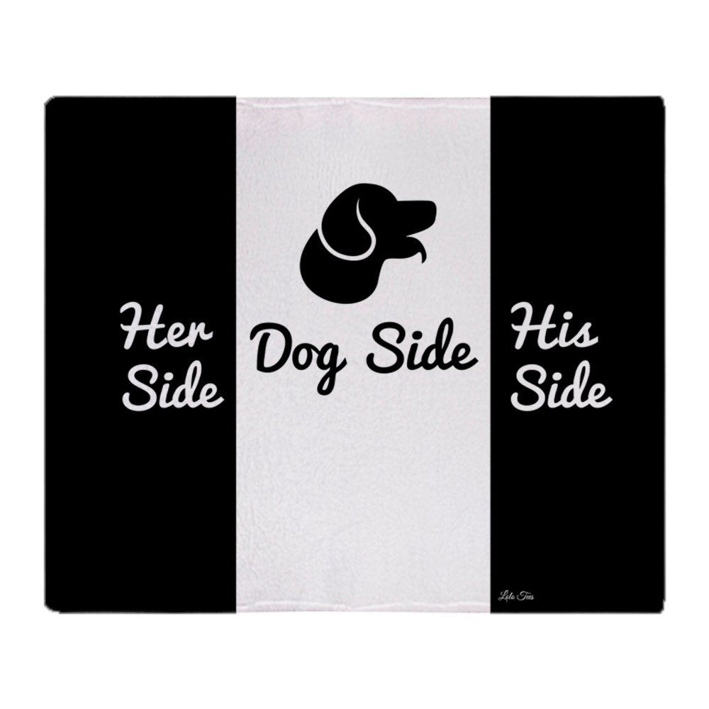Cafepress Dog Side Vs His/Her Side Bedspread Throw Blanket Super Soft Fleece Plush Throw Blanket, 60'X50'