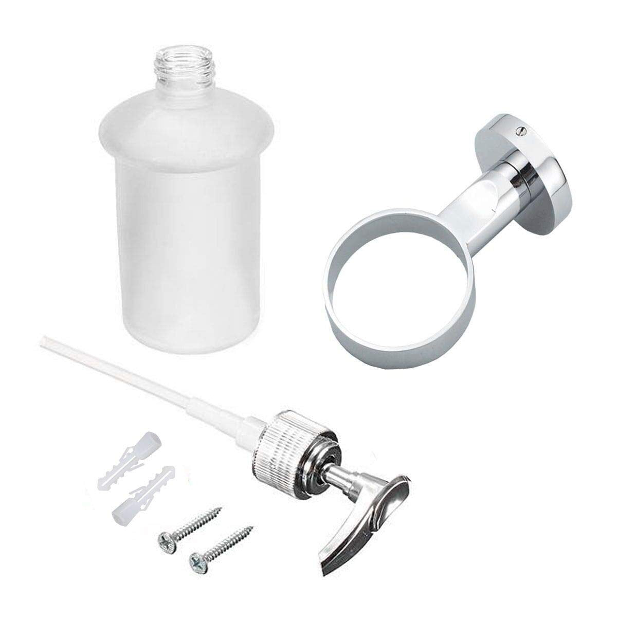 Bathroom Lavatory Soap Lotion Dispenser Pump Wall Mount With Sus304 Stainless Steel Holder