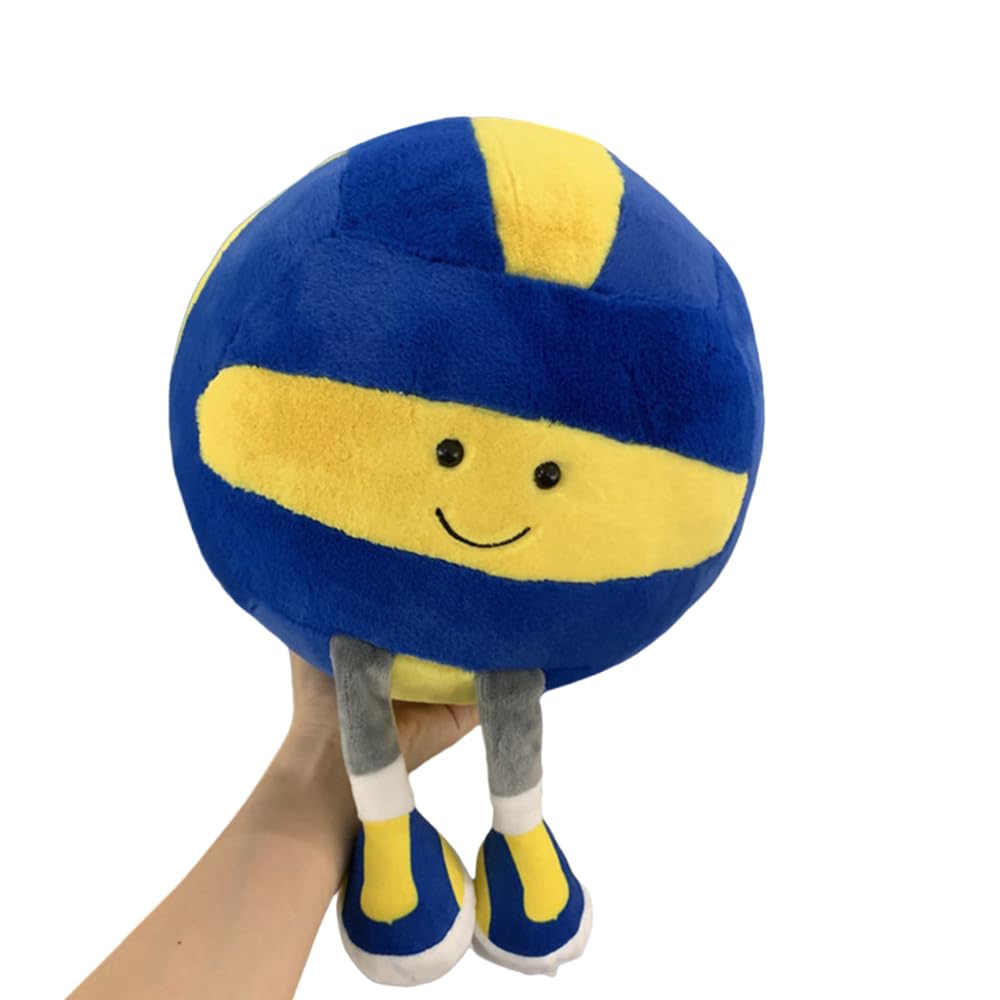 Xigui 13 Inch Soft Sports Pillow - Funny Volleyball Stuffed Plush Gifts For Boys And Girls, Cute Volleyball Room Decor