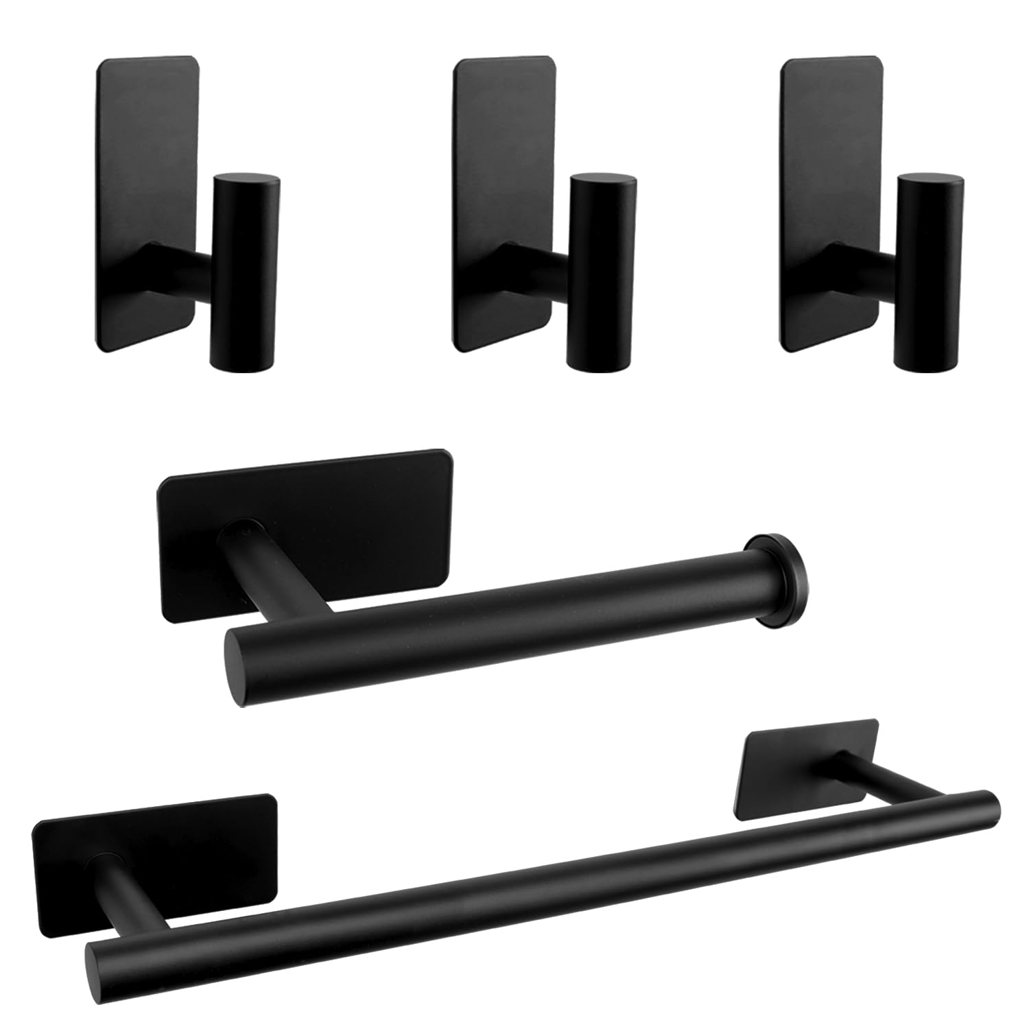 Vanloory 5 PCS Self Adhesive Bathroom Hardware Set, Stainless Steel Towel Rack Set Include 16In Bath Towel Bar+Toilet Paper Hold