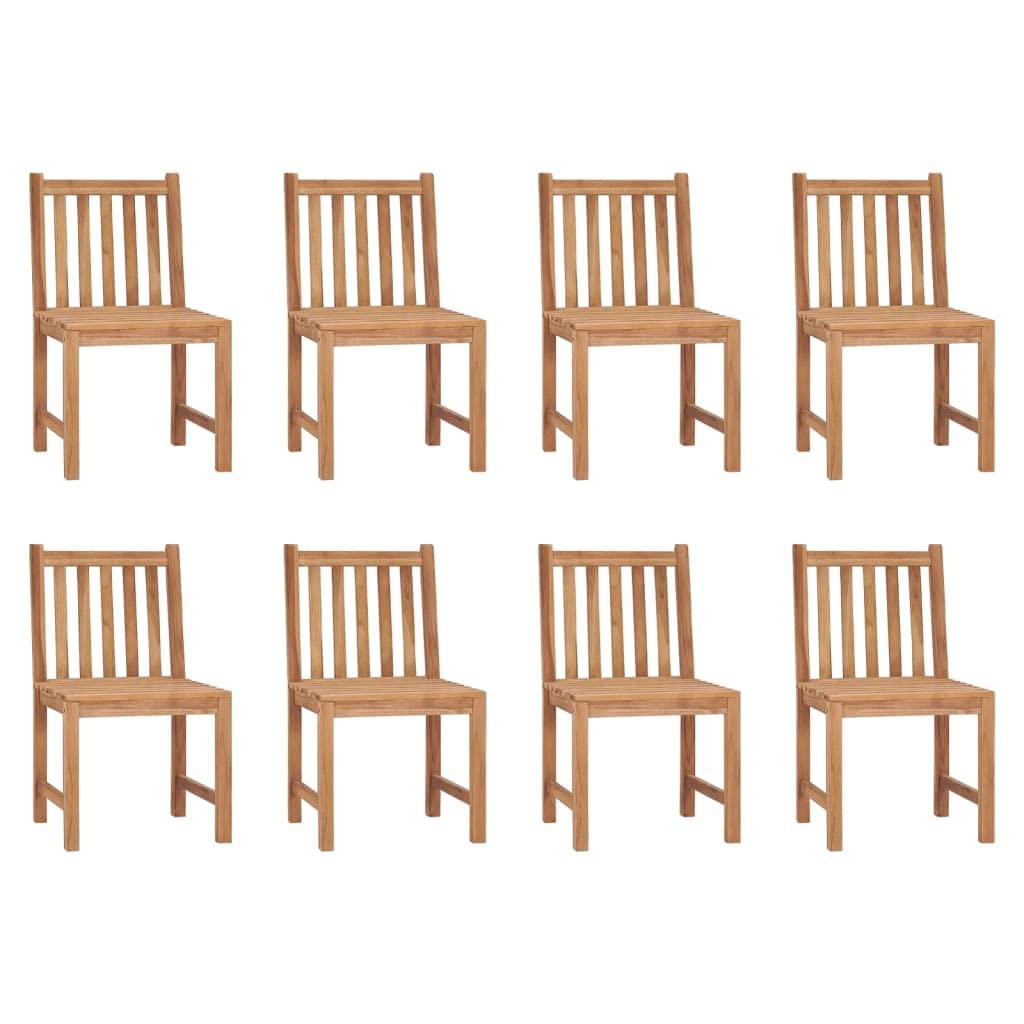 vidaXL 8 Pcs Solid Teak Wood Patio Chairs - Thumbnail 2