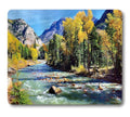 Wknoon Natural Landscape Mountains Of Colorado With Forest And River Summer Foliage Idyllic Photo Mouse Pad