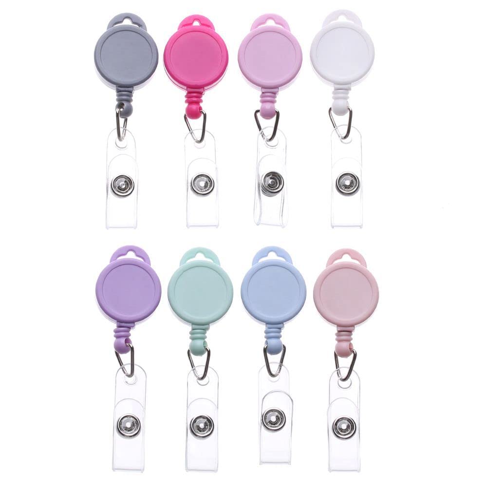 Retractable Pull Badge, Office Supplies Id Card Holder Name Badge Reel Clips For School Students Teachers Office Workers Nurses