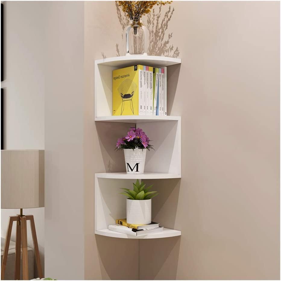 WooDinto Contemporary Zigzag Corner Wall Shelf for Living Room, Wall Organizers, Rack for Wall Decor, Display Shelves for Guestr