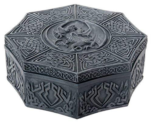 Ytc 4.75'(L) X 4.75'(W) X 2'(H) Dragon Themed Octagonal Celtic Box