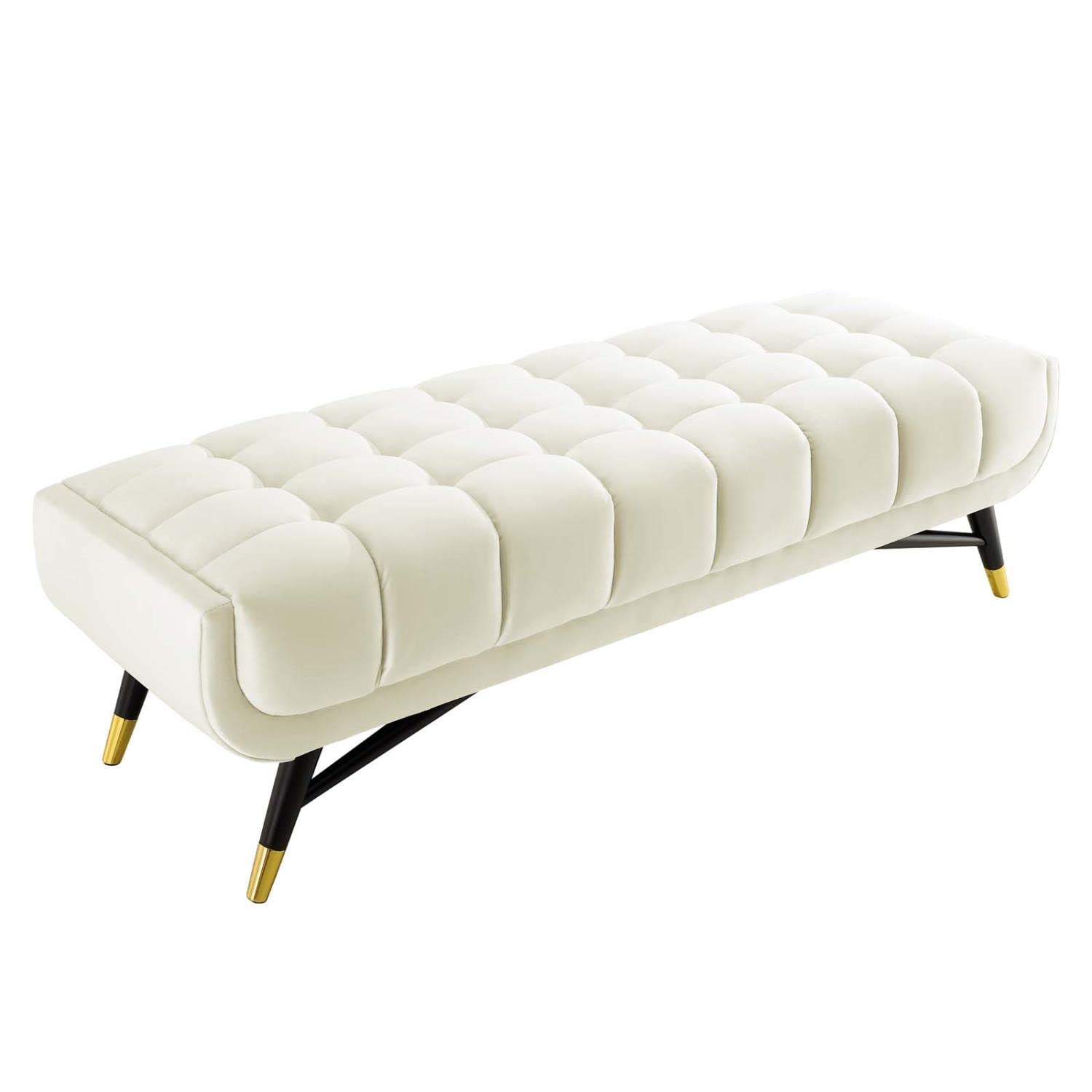 Modway Eei-4241 Adept 60&quot; Performance Velvet Bench In Ivory, 60 Inches