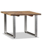 vidaXL Solid Reclaimed Wood Coffee Table 21.7"x21.7"x15.7" - Handcrafted, Vintage Industrial-Style, Easy-Assembly, Living Room Table with Wrought Iron Legs