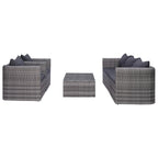 vidaXL Patio Sofa Set 6 Piece, Sectional Sofa for Outdoor Backyard, Couch with Cushions, Patio Furniture Set with Table, Poly Rattan Gray