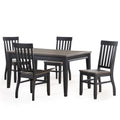 Steve Silver Furniture Raven Noir 5pc Dining Table Set, Driftwood Finish, 60" Rectangular Table 4 Side Chairs, Farmhouse Styling, Dining Room, 64" L x 40" W x 30" H, Black, Brown