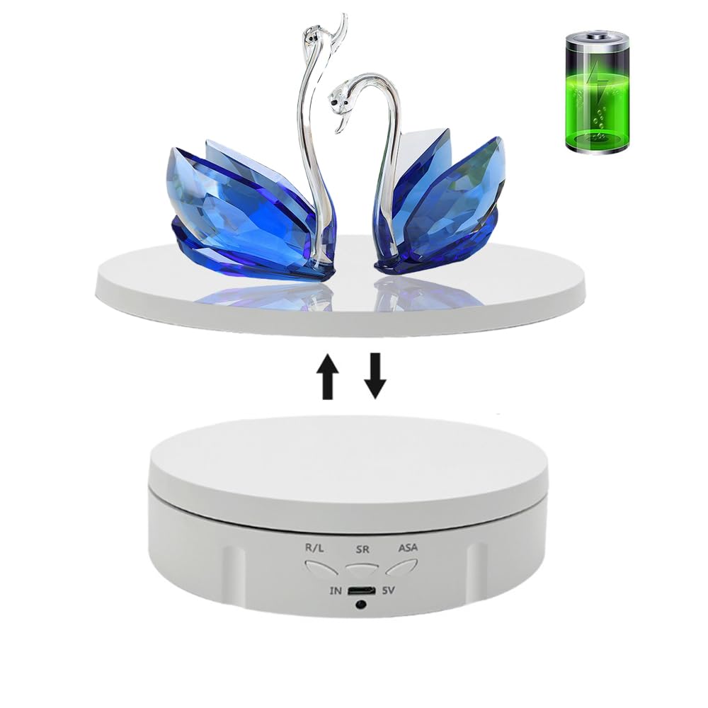 JAYEGT 2 in 1 Motorized Rotating Display Stand with Mirror Replacement Cover,Max 22lbs Load , 360 Degree Electronic Turntable Di