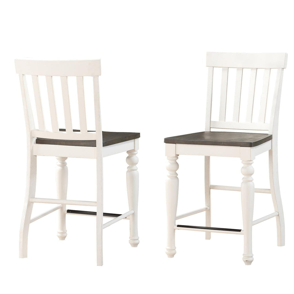 Steve Silver Joanna Two-Tone Ivory and Dark Oak 7-Piece Counter Height Set
