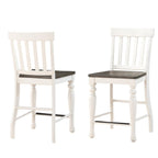 Steve Silver Joanna Two-Tone Ivory and Dark Oak 7-Piece Counter Height Set