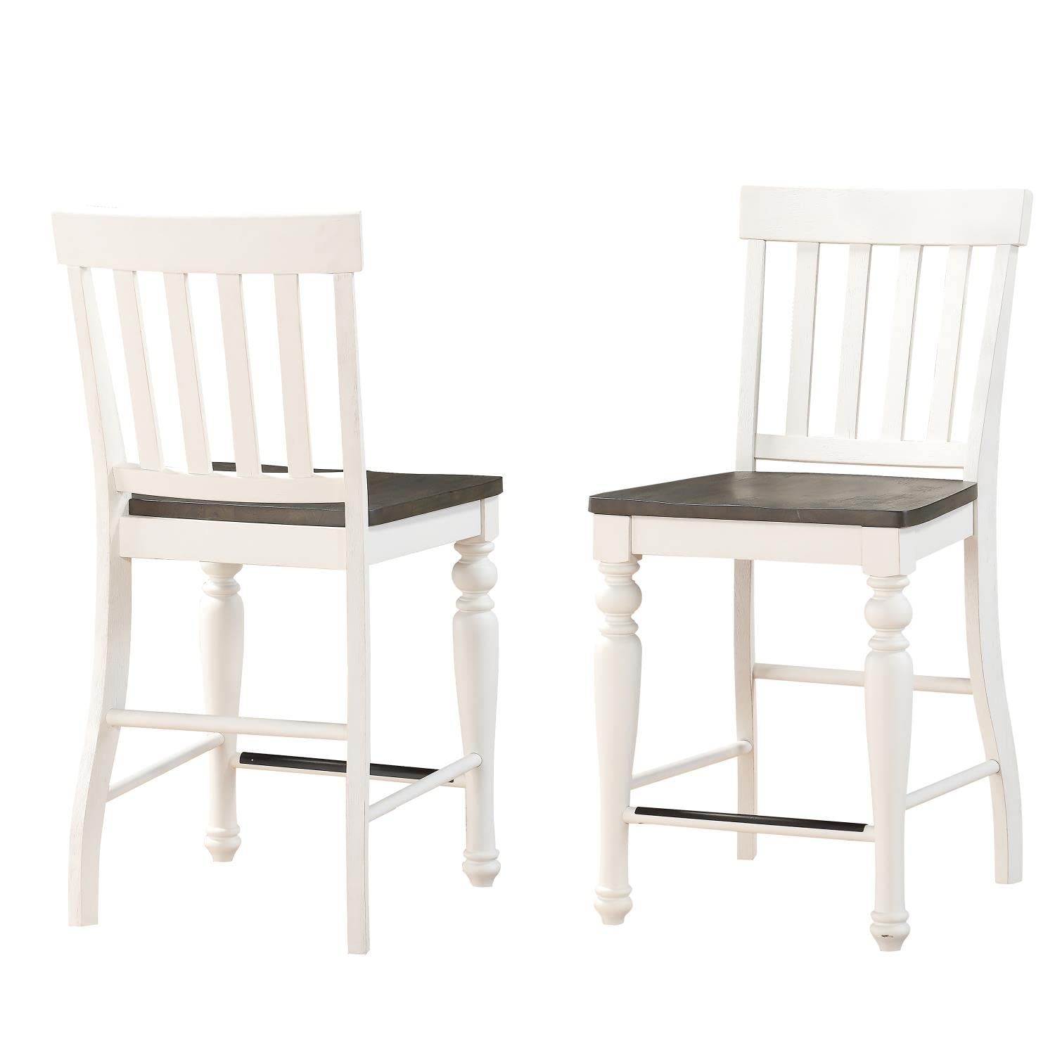 Steve Silver Joanna Two-Tone Ivory and Dark Oak 7-Piece Counter Height Set