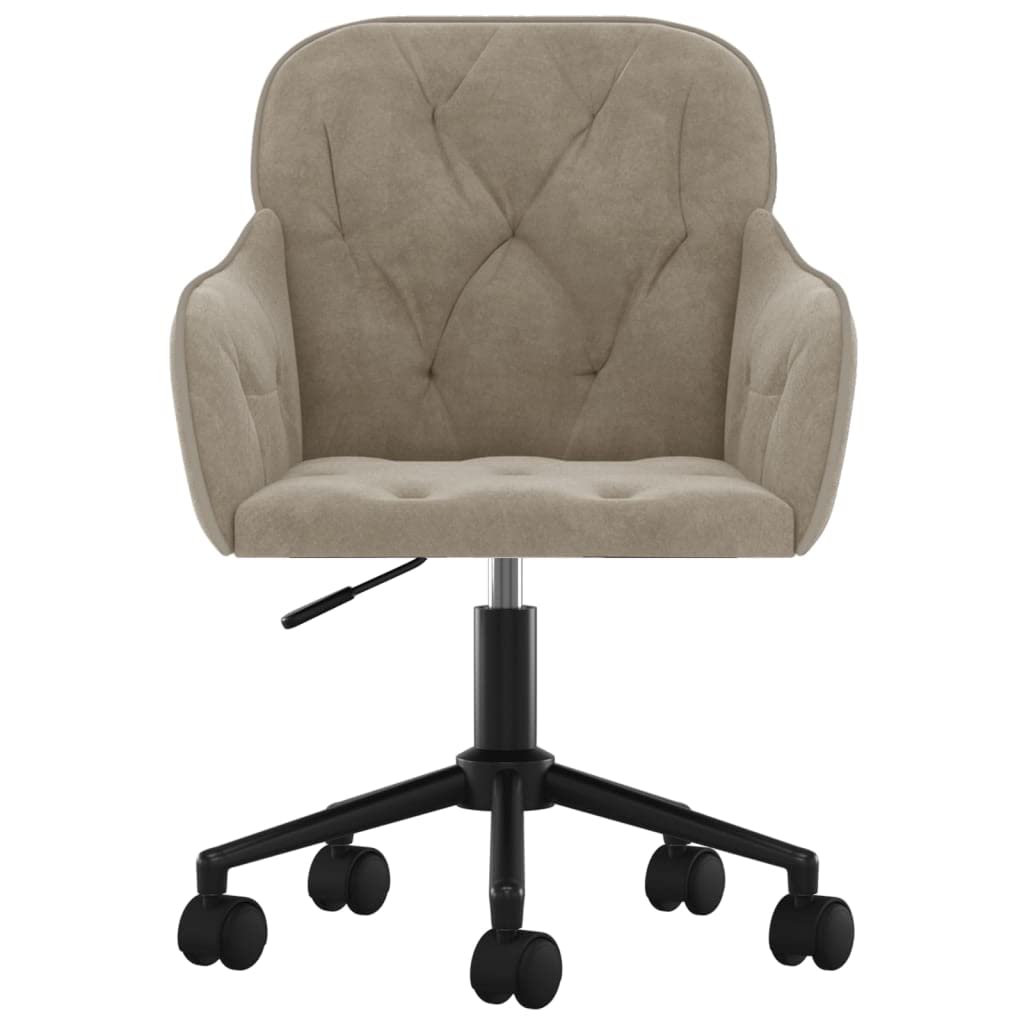 vidaXL Swivel Office Chair in Light Grey Velvet
