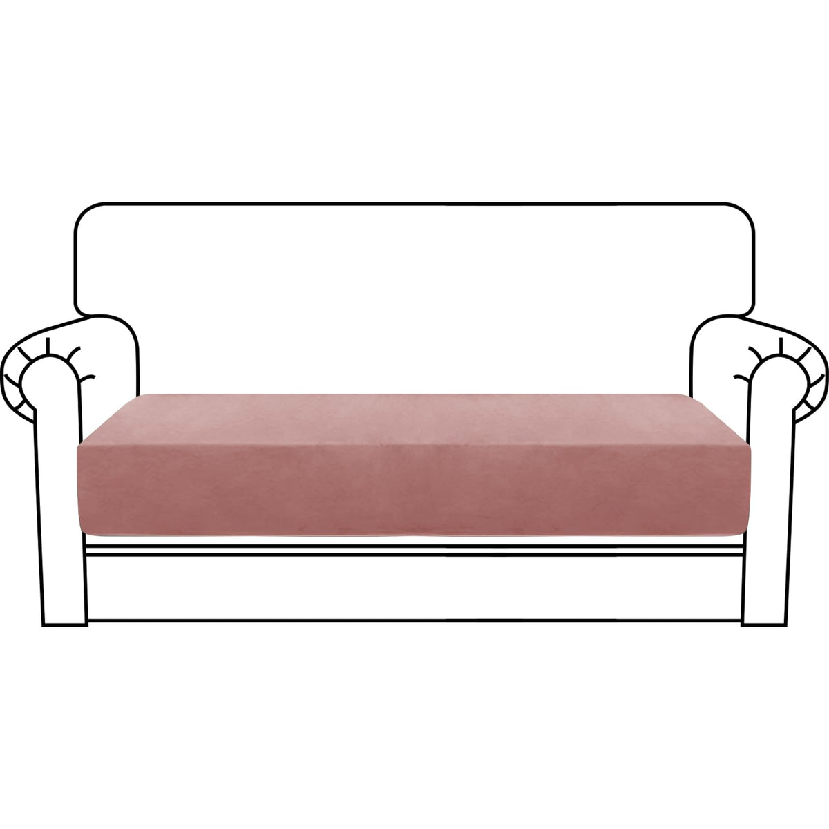 MAXIJIN Velvet Stretch Couch Cushion Covers Soft Loveseat Cushion Cover Replacement Sofa Seat Cushion Slipcovers RV Protector wi
