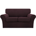 3 Piece Sofa Covers For 2 Cushion Couch Sofa Slipcover Soft Couch Cover For Dogs-Washable Sofa Furniture Covers With 2 Individual Cushion Covers, Feature Thick Jacquard Fabric (Loveseat, Brown)