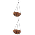 Zoomella 2 Pieces Hanging Coconut Basket Planter Flower Pot Black Metal Frame Hanger |Yard, Garden & Outdoor Living|Gardening Su