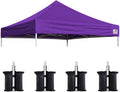 Eurmax Usa Pop Up Canopy Replacement Canopy Tent Top Cover, Instant Canopy Top Cover Only,Bonus 4Pc Pack Canopy Weight Bag(8X8,P
