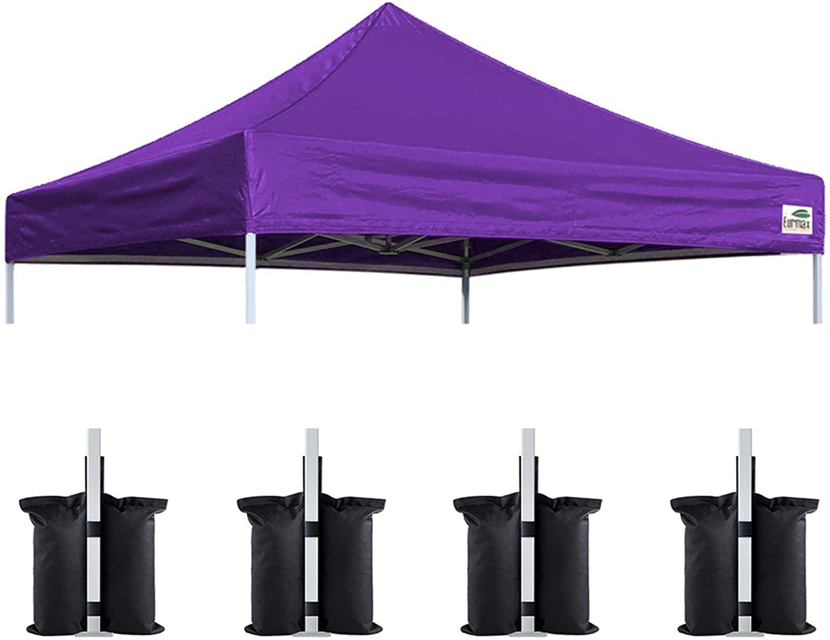 Eurmax Usa Pop Up Canopy Replacement Canopy Tent Top Cover, Instant Canopy Top Cover Only,Bonus 4Pc Pack Canopy Weight Bag(8X8,P