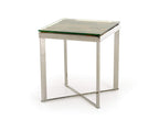 HomeRoots 22' Wood and Glass Mosaic Top End Table with Steel Legs