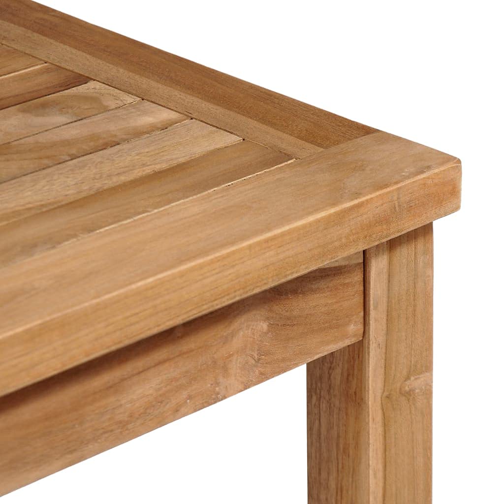 vidaXL Solid Wood Teak Patio Table Lawn Yard Terrace Balcony Wooden Patio Backyard Garden Outdoor Furniture Dining Dinner Meal Table 31.5"
