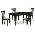 East West Furniture CAAN5-CAP-C 5 Piece Dining Set Includes a Rectangle Dining Room Table and 4 Linen Fabric Upholstered Kitchen Chairs, 36x60 Inch, Cappuccino