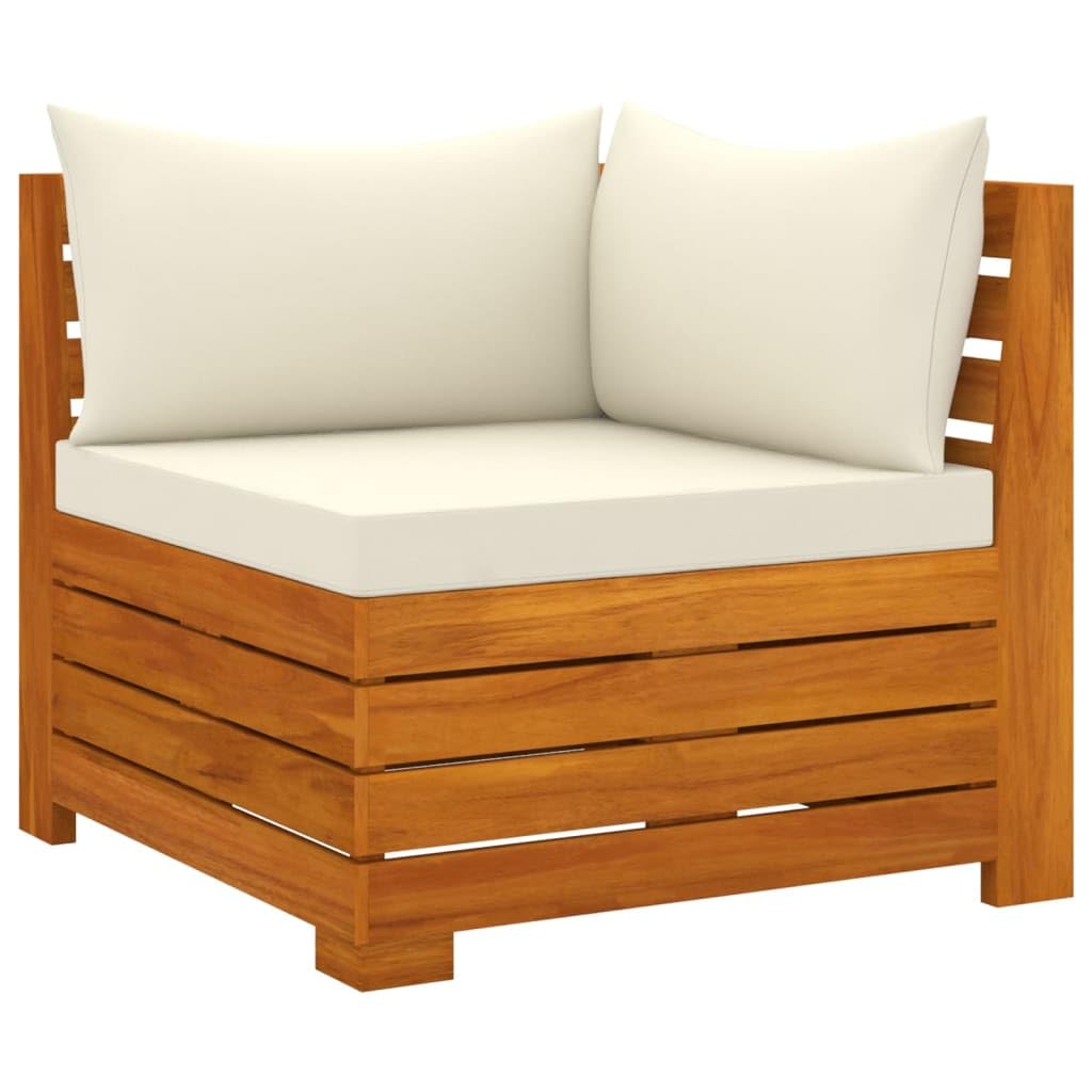 vidaXL Solid Acacia Wood Patio Lounge Set 6 Piece with Cushions Outdoor Garden Terrace Wooden Pallet Lounge Seating Seat Sitting Chair Furniture