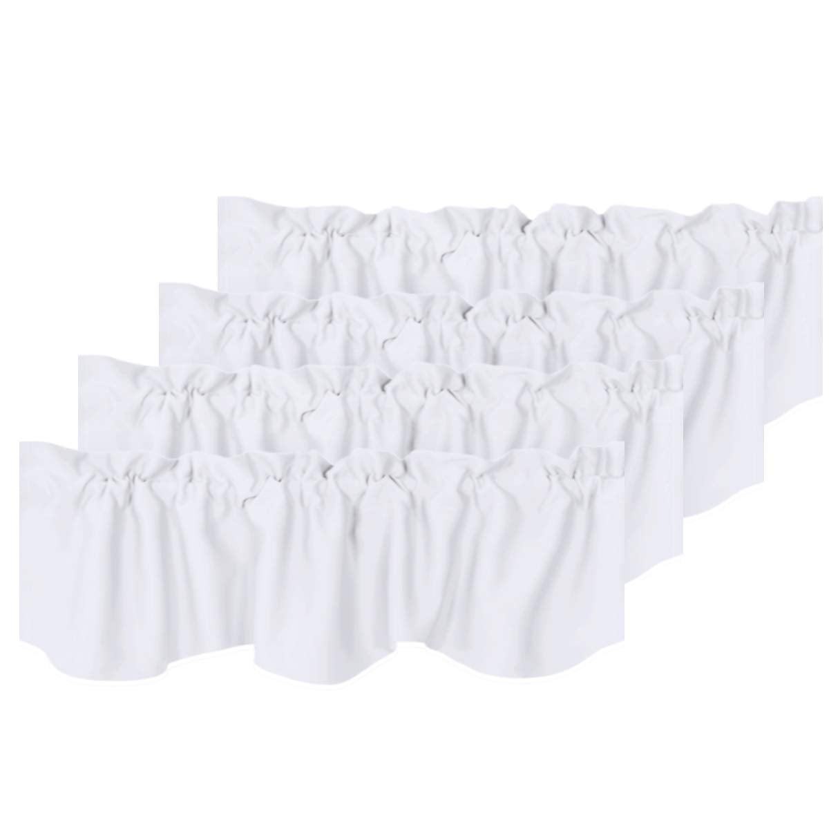 H.VERSAILTEX 4 Panels Blackout Curtain Valances for Kitchen Windows/Living Room/Bathroom Privacy Protection Rod Pocket Decoratio
